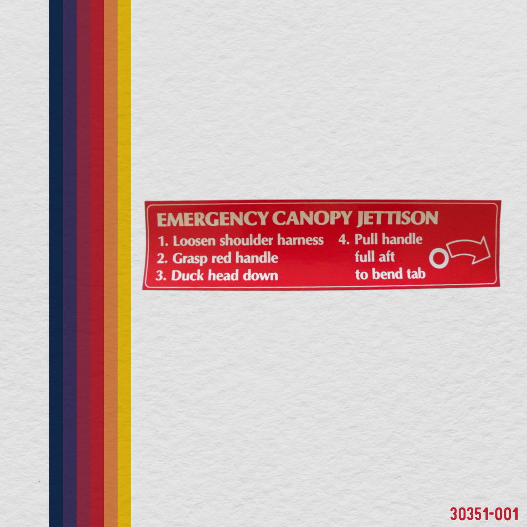 30351-001 Placard, Canopy Jettison