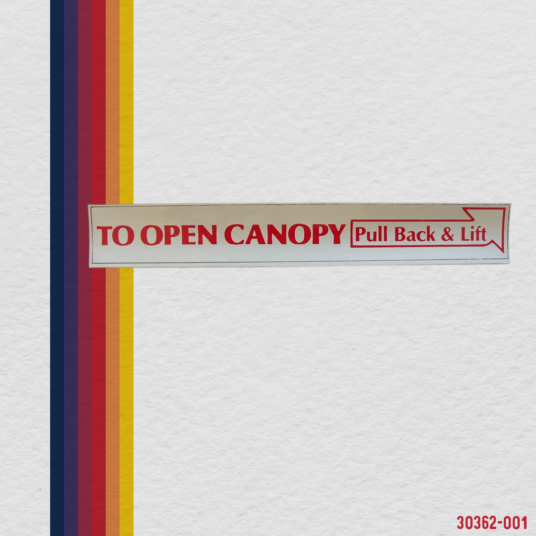 30362-001 Placard, opening handle (red&wht)