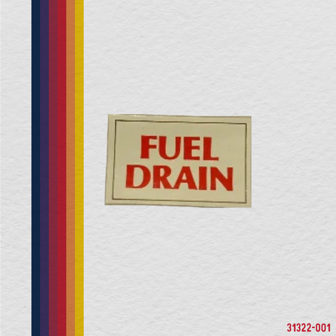 31322-001 Placard, fuel drain