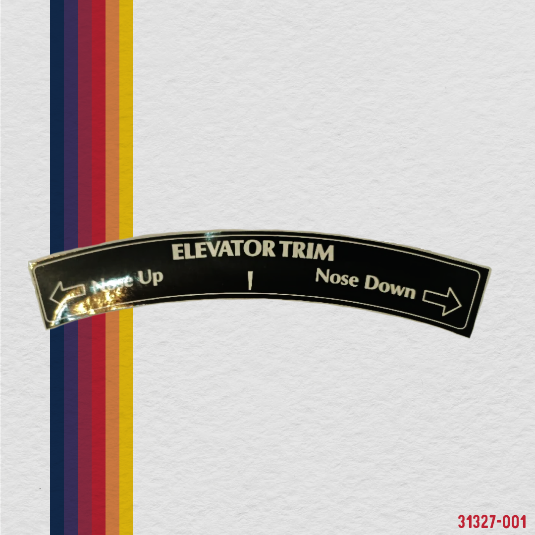 31327-001 Placard, elevator trim