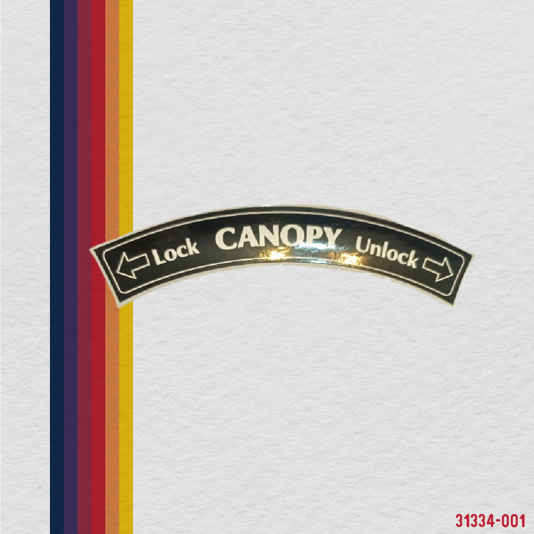 31334-001 Placard, canopy lever