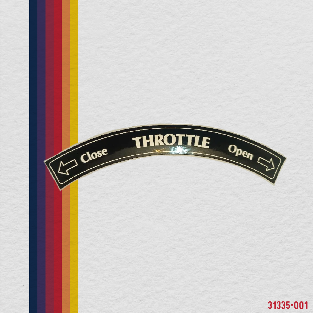 31335-001 Placard, throttle lever