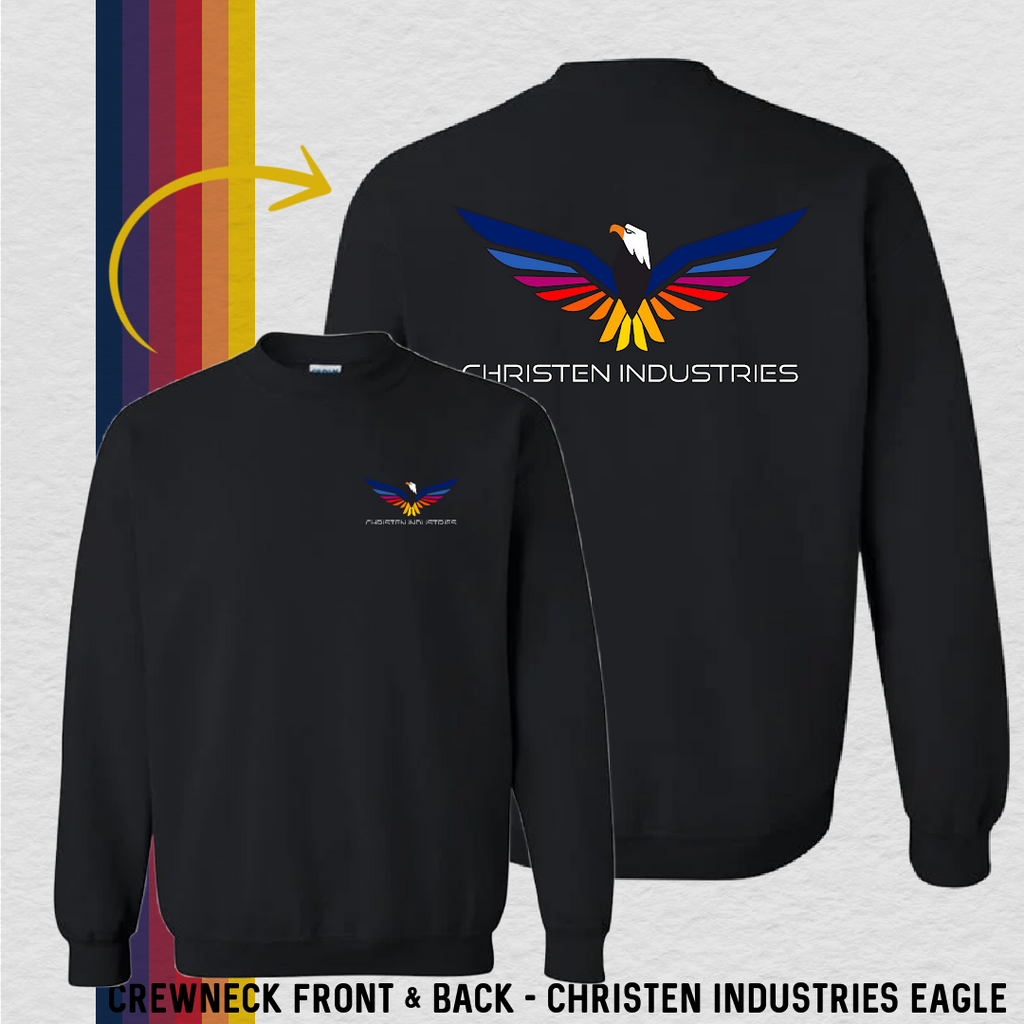 Crewneck Sweatshirt: Full Eagle - Christen Industries (with 6 Back Design Options)