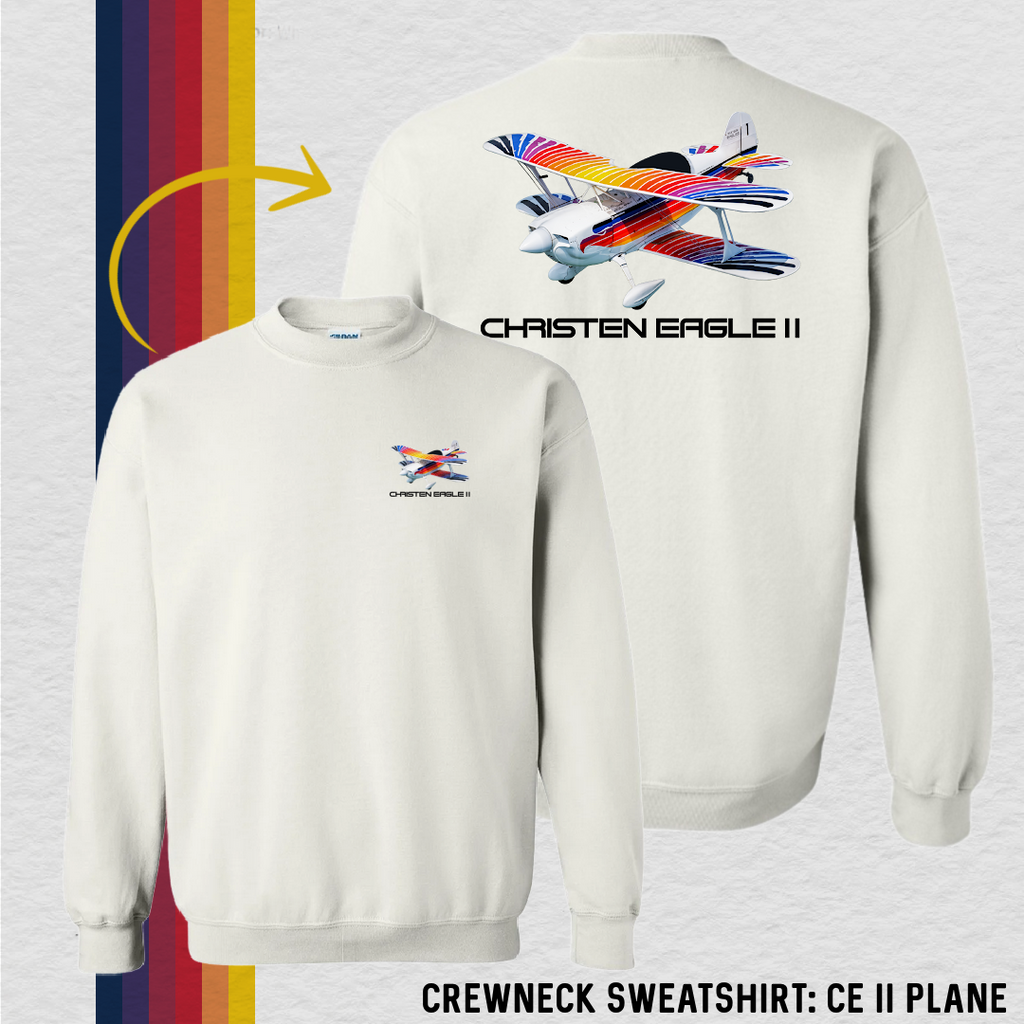 Crewneck Sweatshirt: CE II Plane (with 8 Back Design Options)
