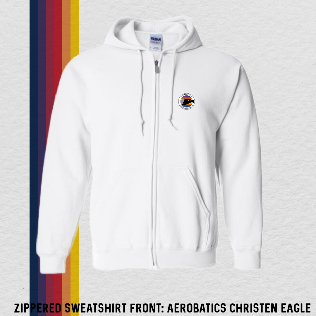 Zippered Sweatshirt: Aerobatics Christen Eagle (with 6 Back Design Options)