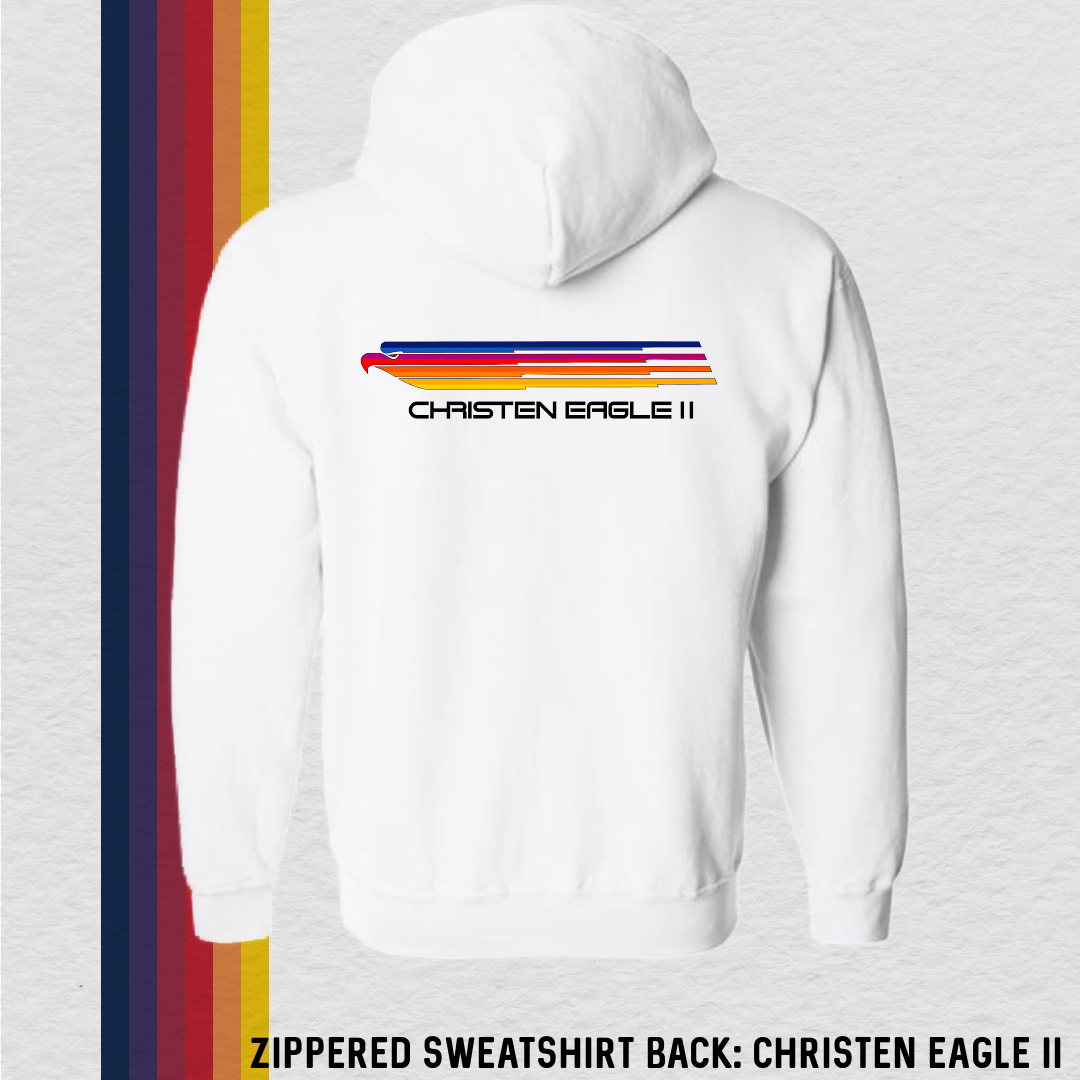 Zippered Sweatshirt: Aerobatics Christen Eagle (with 6 Back Design Options)
