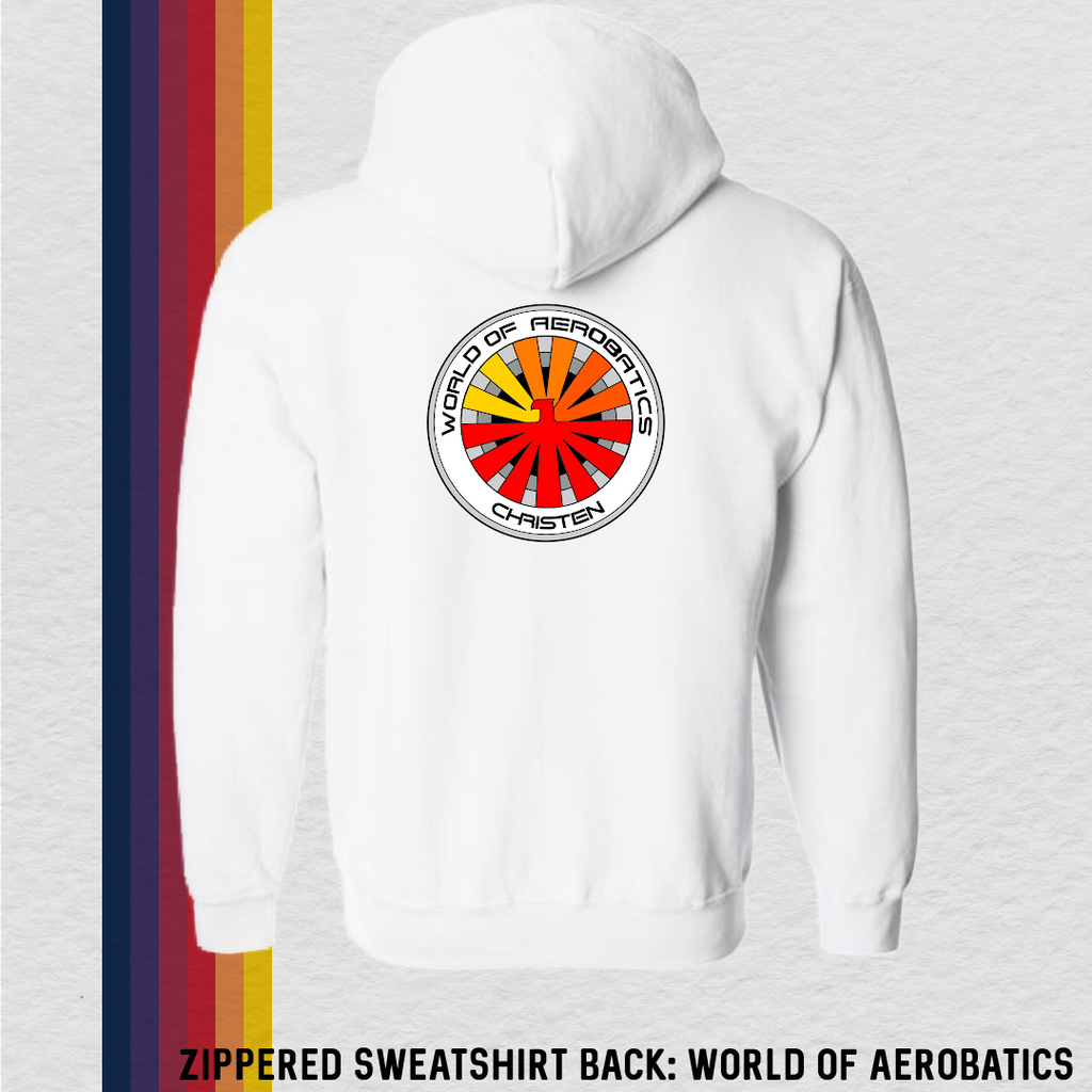 Zippered Sweatshirt: World of Aerobatics (with 6 Back Design Options)