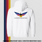 Zippered Sweatshirt: Christen Eagle II (with 6 Back Design Options)
