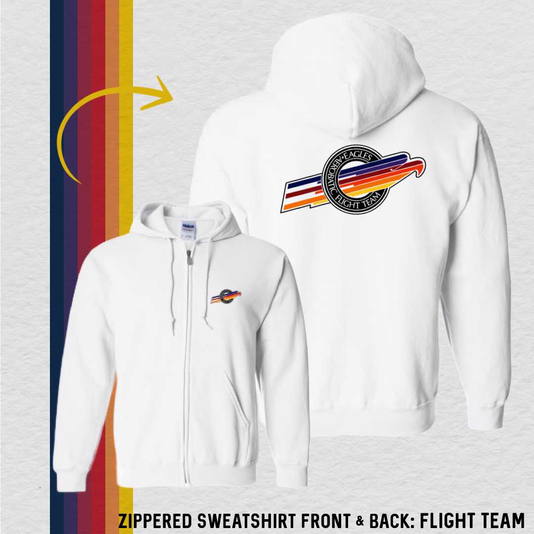 Zippered Sweatshirt: Flight Team (with 6 Back Design Options)
