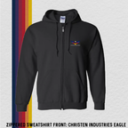 Zippered Sweatshirt: Full Eagle - Christen Industries (with 6 Back Design Options)
