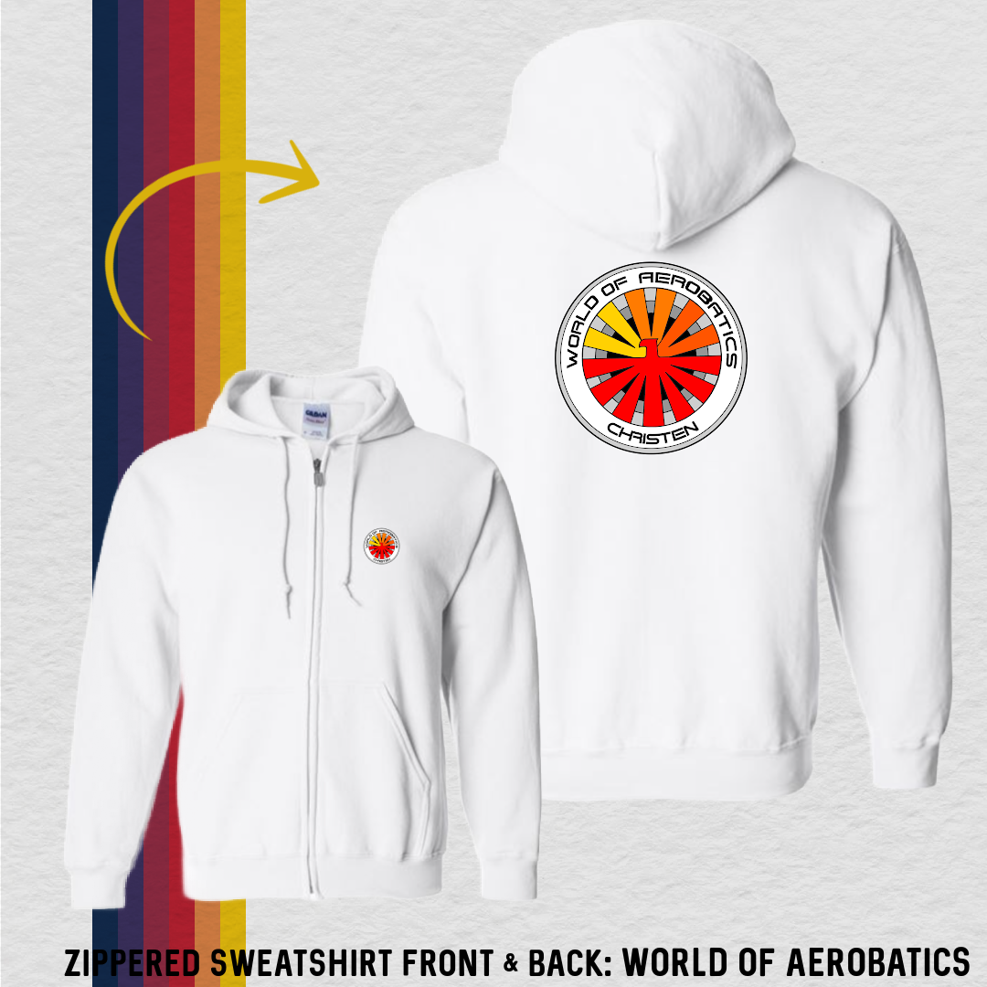 Zippered Sweatshirt: World of Aerobatics (with 6 Back Design Options)