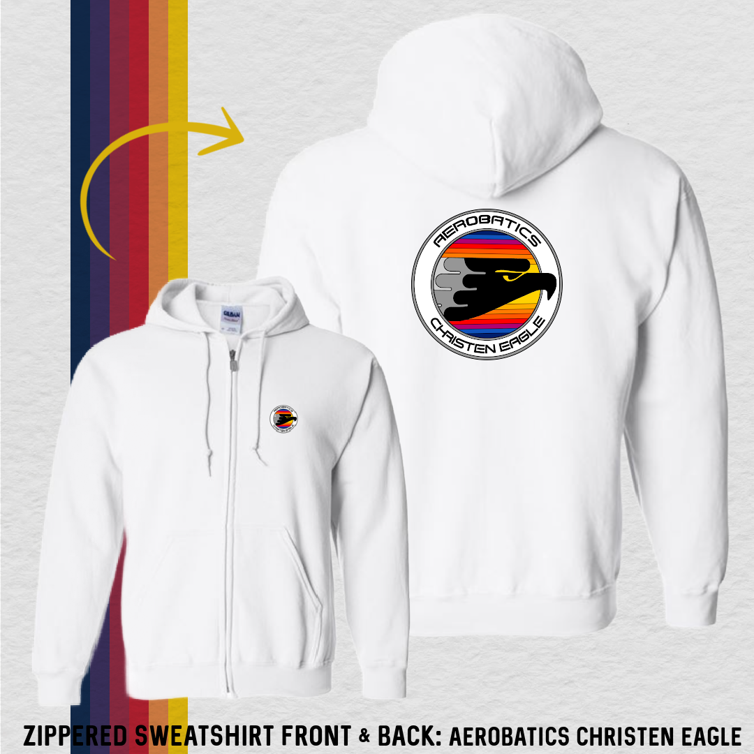 Zippered Sweatshirt: Aerobatics Christen Eagle (with 6 Back Design Options)
