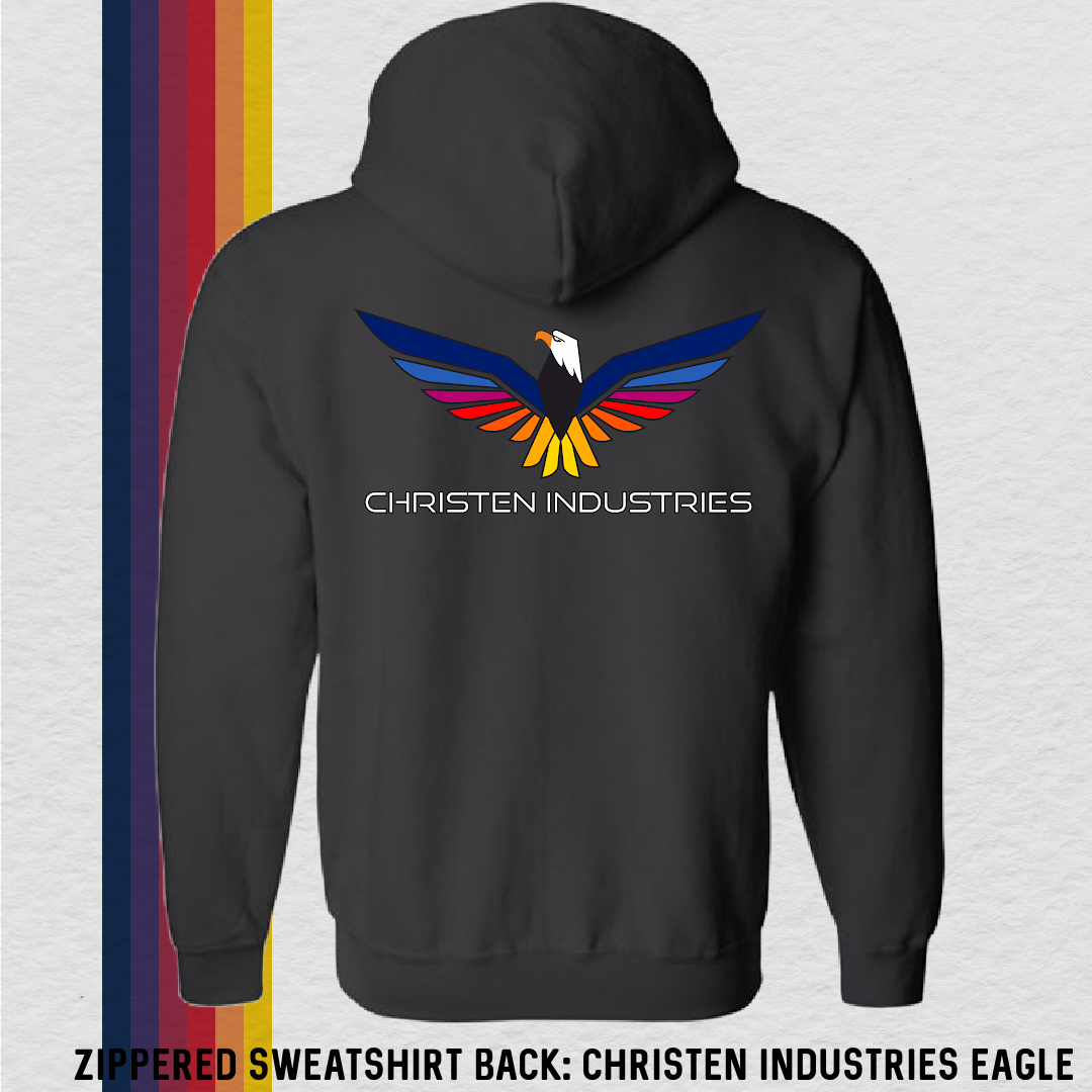 Zippered Sweatshirt: Aerobatics Christen Eagle (with 6 Back Design Options)