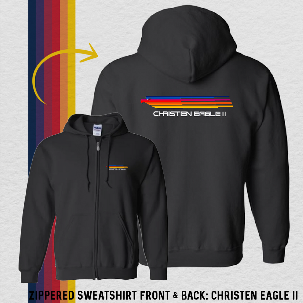 Zippered Sweatshirt: Eagle Profile - CE II (with 6 Back Design Options)