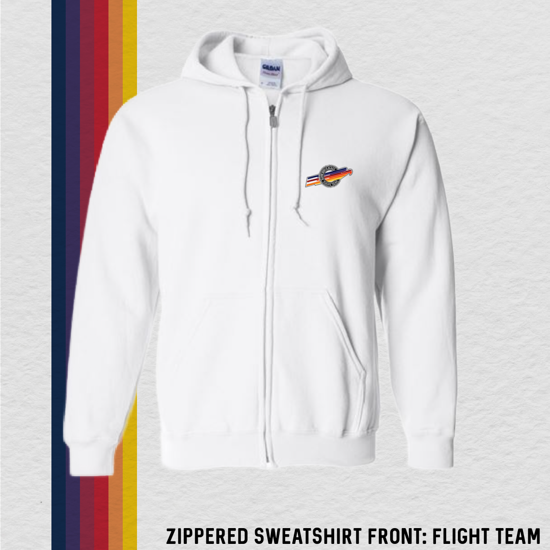 Zippered Sweatshirt: Flight Team (with 6 Back Design Options)