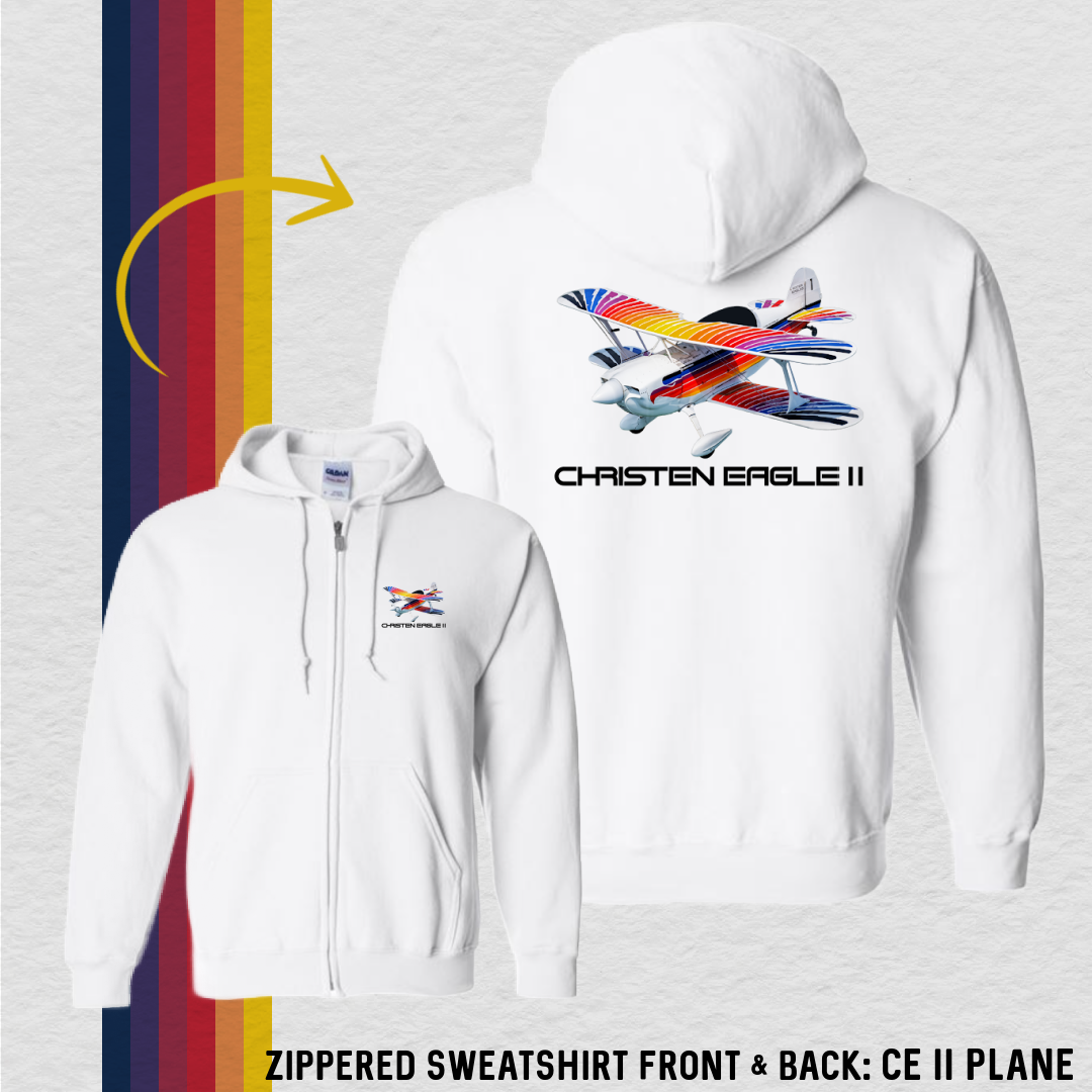 Zippered Sweatshirt: CE II Plane (with 8 Back Design Options)