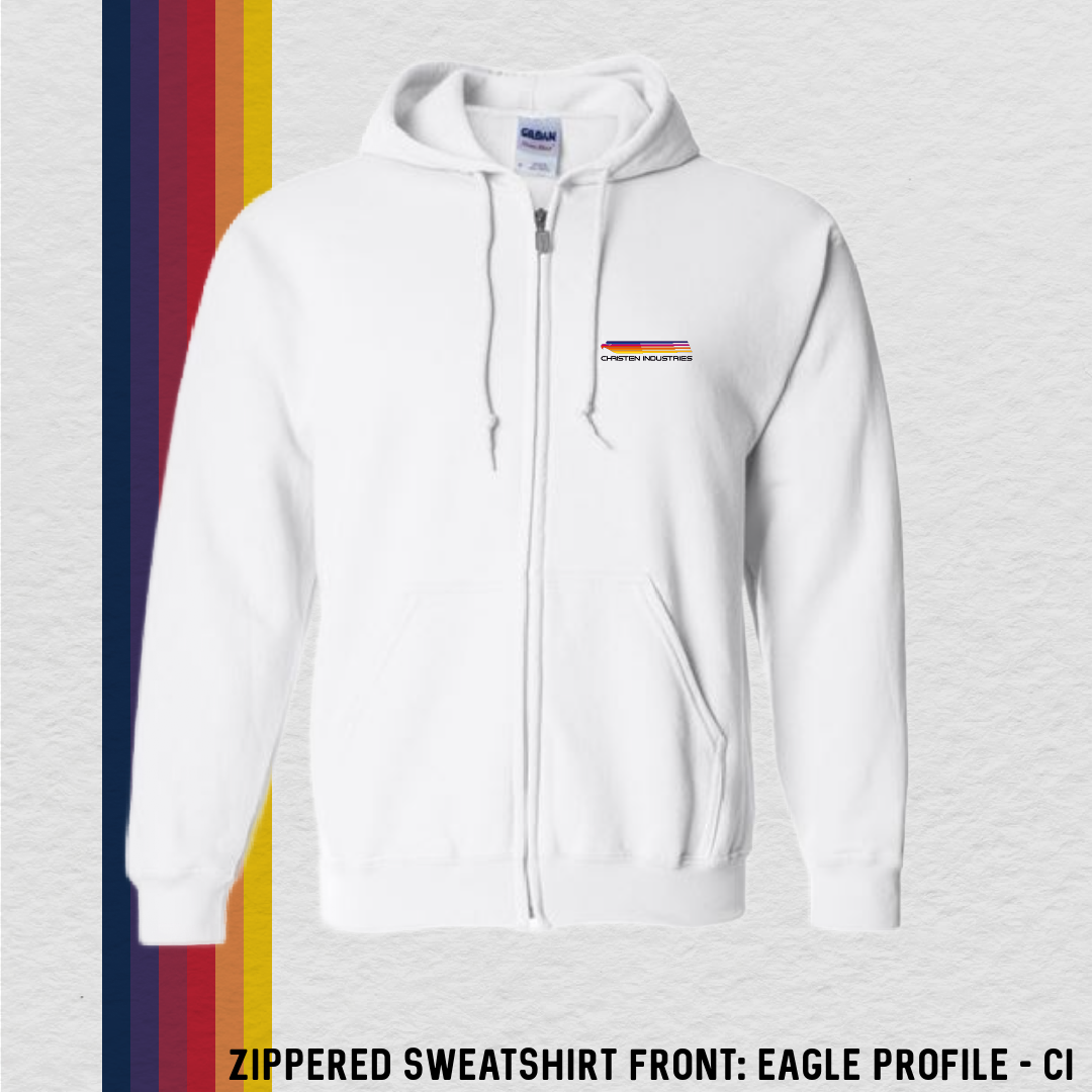 Zippered Sweatshirt: Eagle Profile - CI (with 8 Back Design Options)