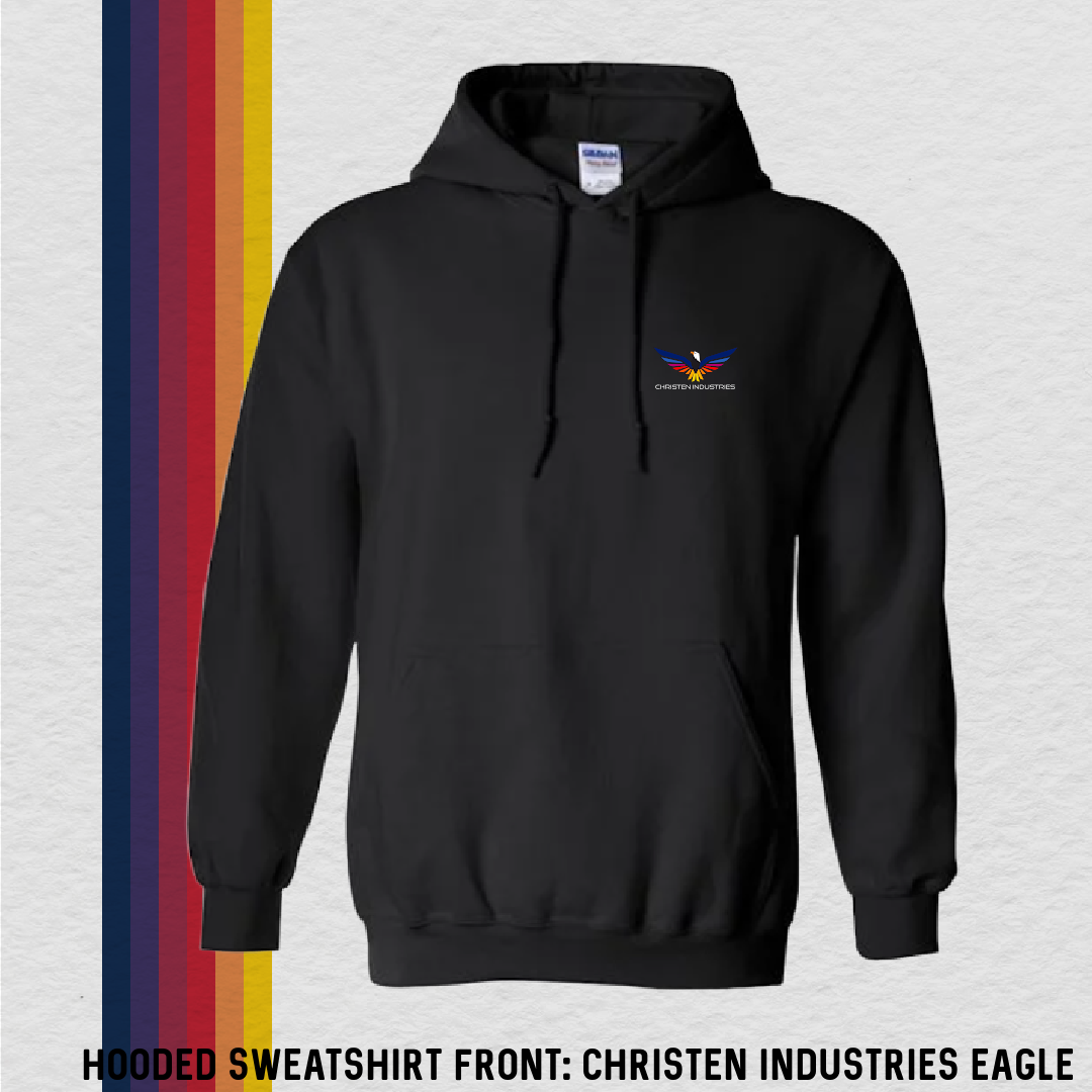 Hooded Sweatshirt: Christen Industries Eagle (with 6 Back Design Options)