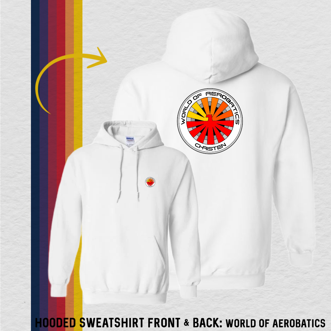 Hooded Sweatshirt: World of Aerobatics (with 6 Back Design Options)