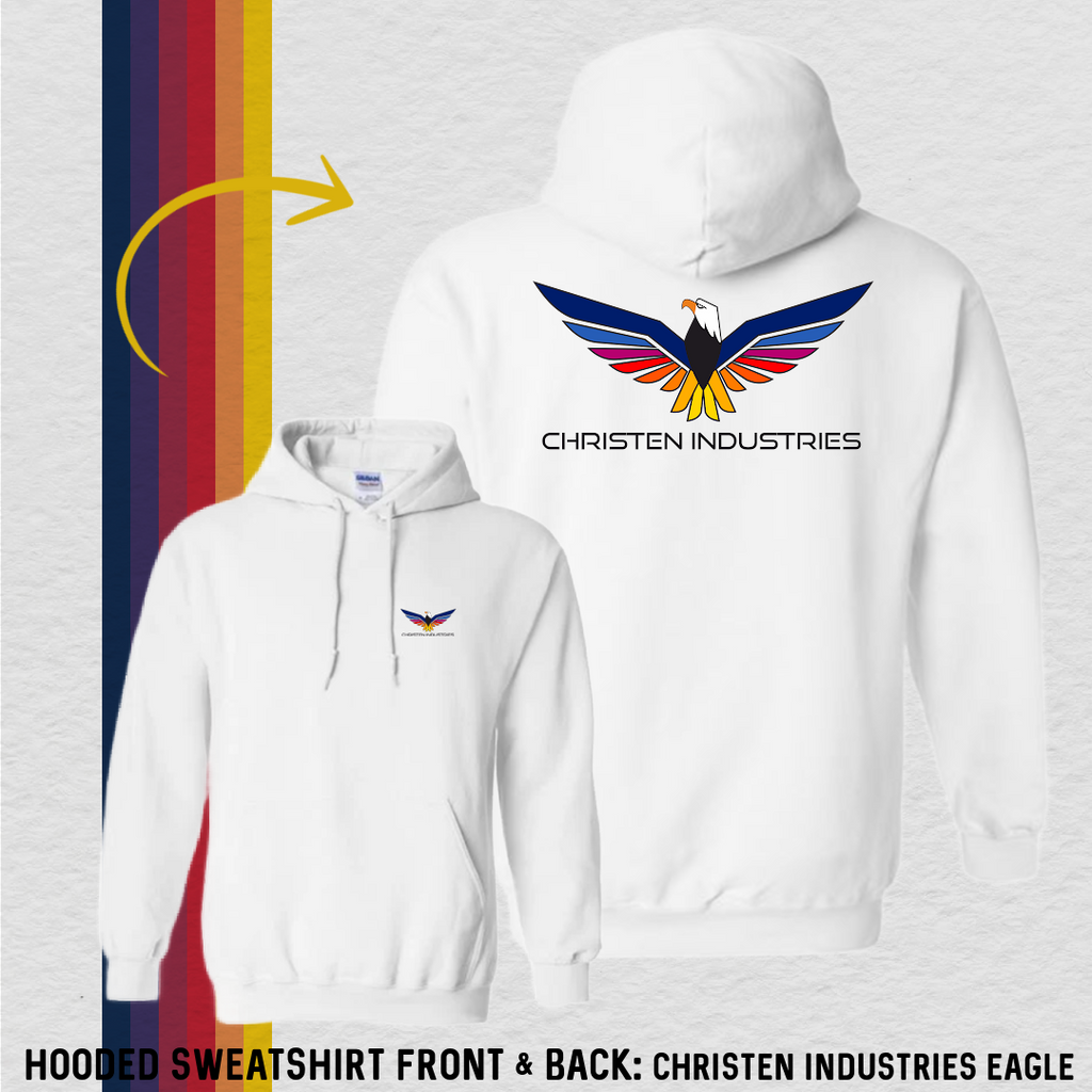 Hooded Sweatshirt: Full Eagle - Christen Industries (with 6 Back Design Options)
