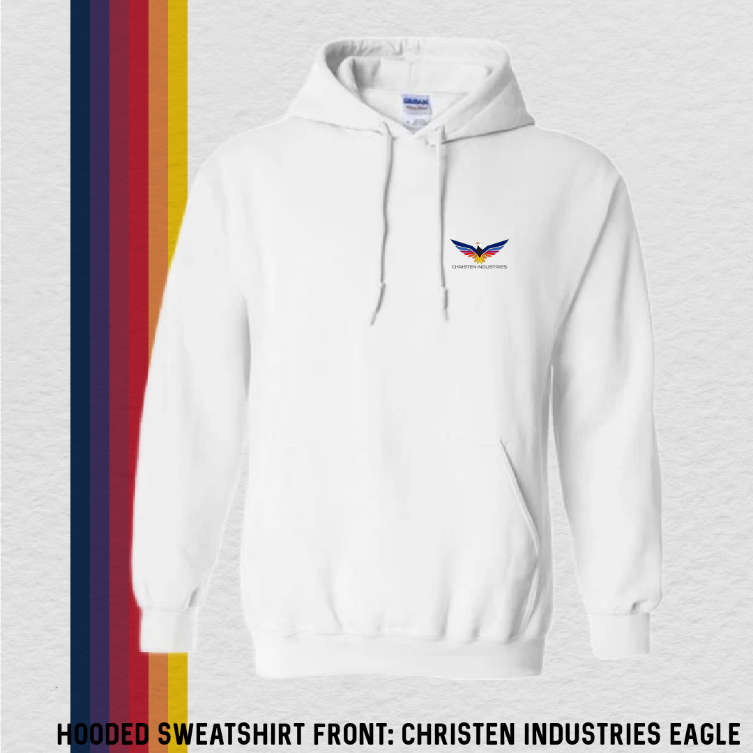Hooded Sweatshirt: Christen Industries Eagle (with 6 Back Design Options)