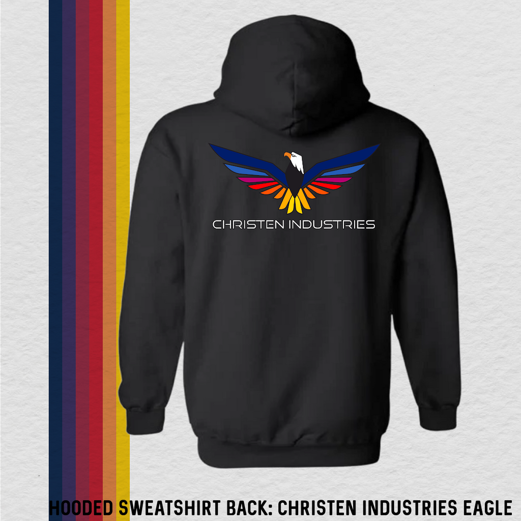 Hooded Sweatshirt: Full Eagle - Christen Industries (with 6 Back Design Options)
