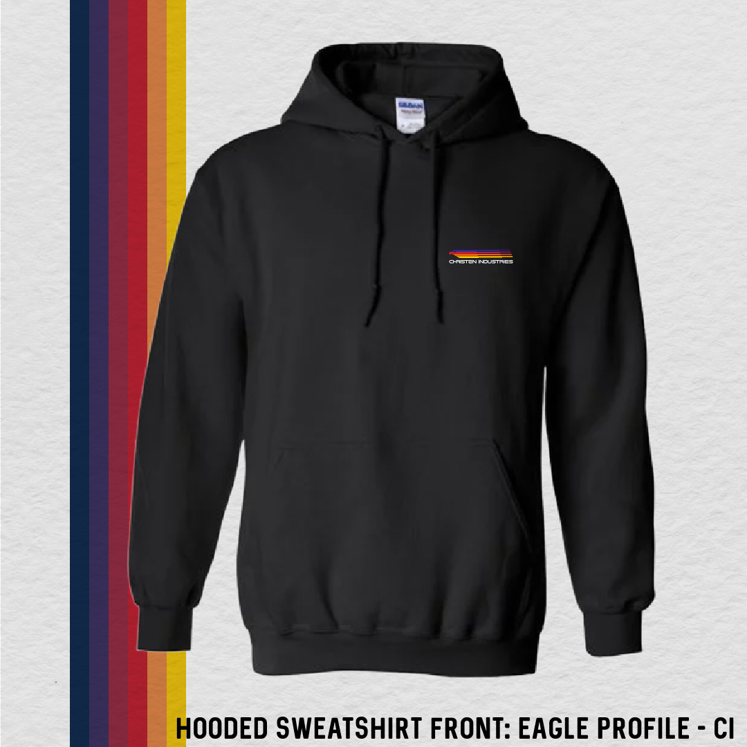 Hooded Sweatshirt: Eagle Profile - CI (with 8 Back Design Options)