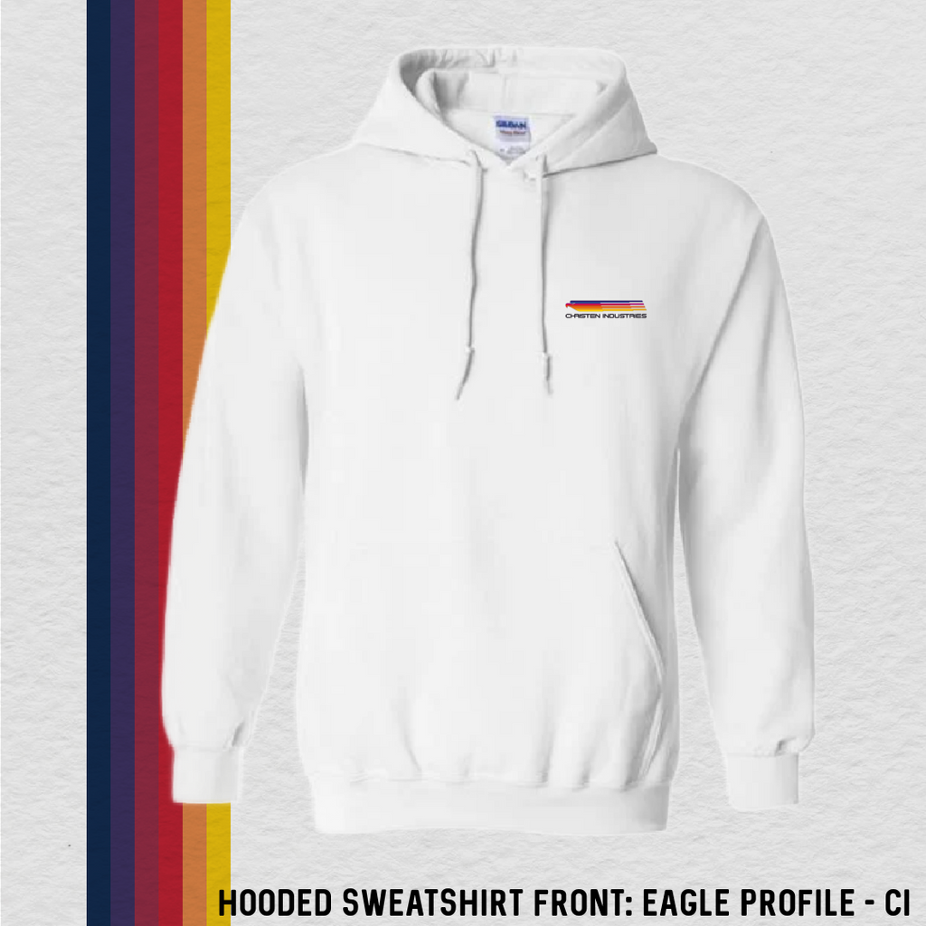 Hooded Sweatshirt: Eagle Profile - CI (with 8 Back Design Options)