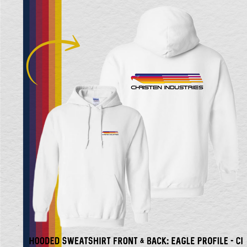 Hooded Sweatshirt: Eagle Profile - CI (with 8 Back Design Options)