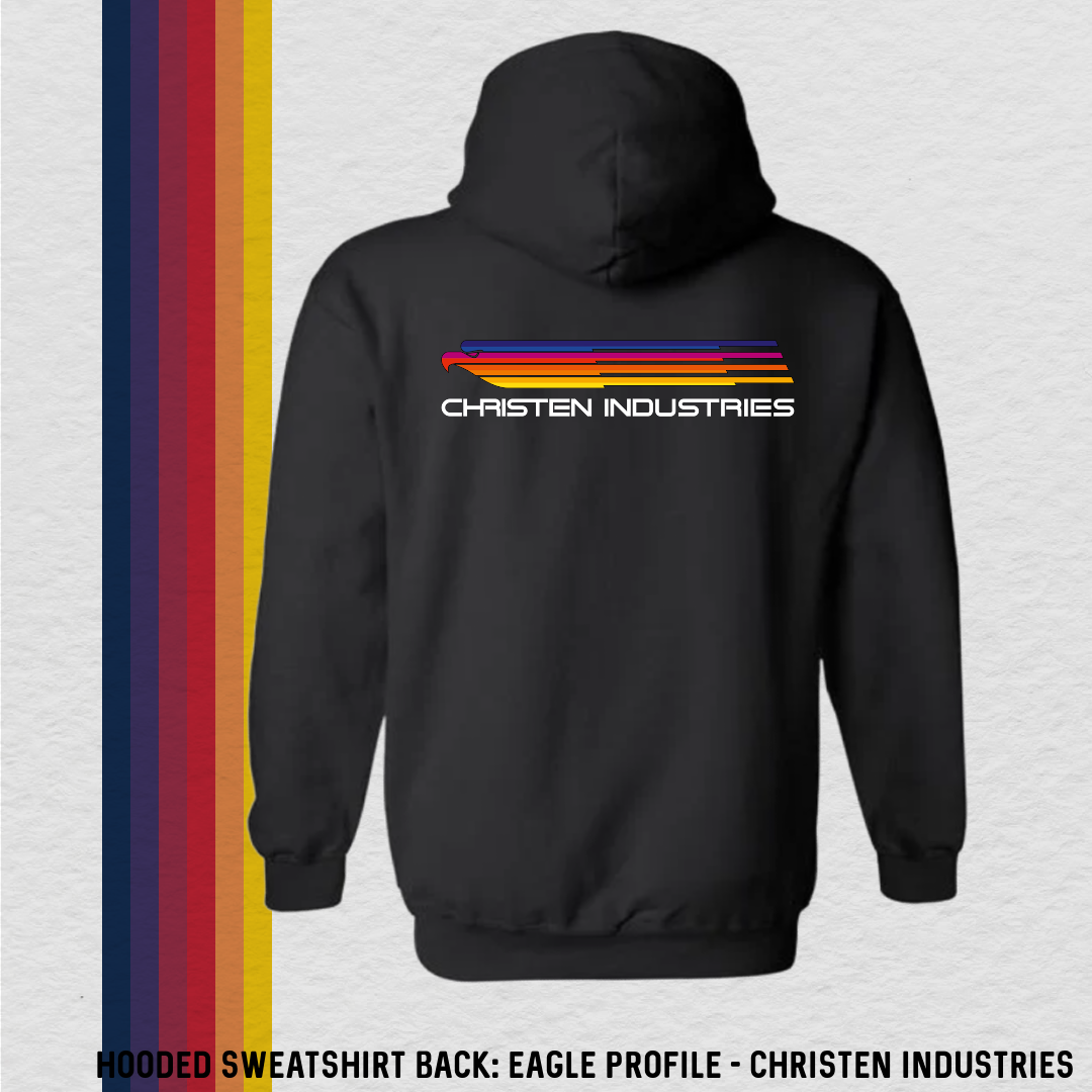 Hooded Sweatshirt: Eagle Profile - CI (with 8 Back Design Options)