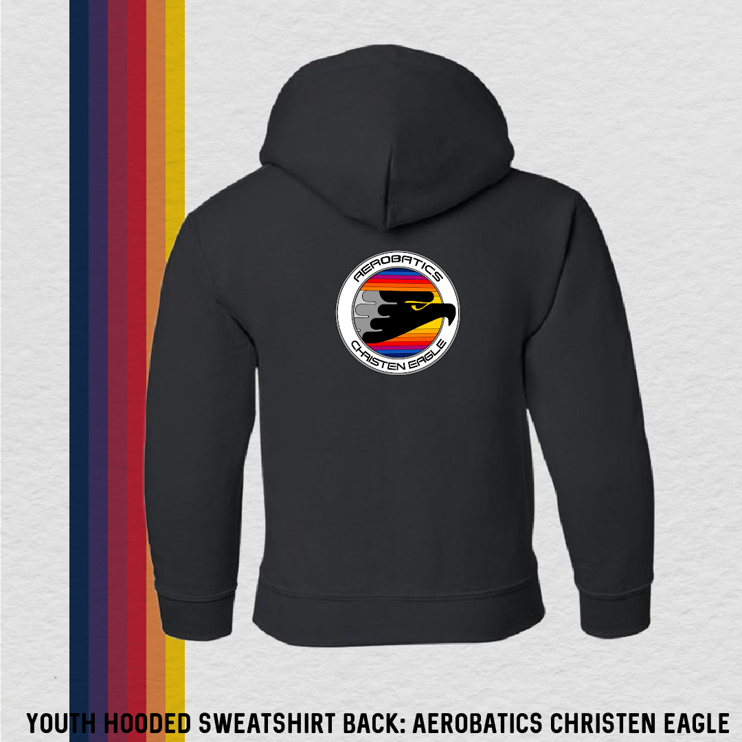 Youth Hooded Sweatshirt: Aerobatics Christen Eagle (with 6 Back Design Options)