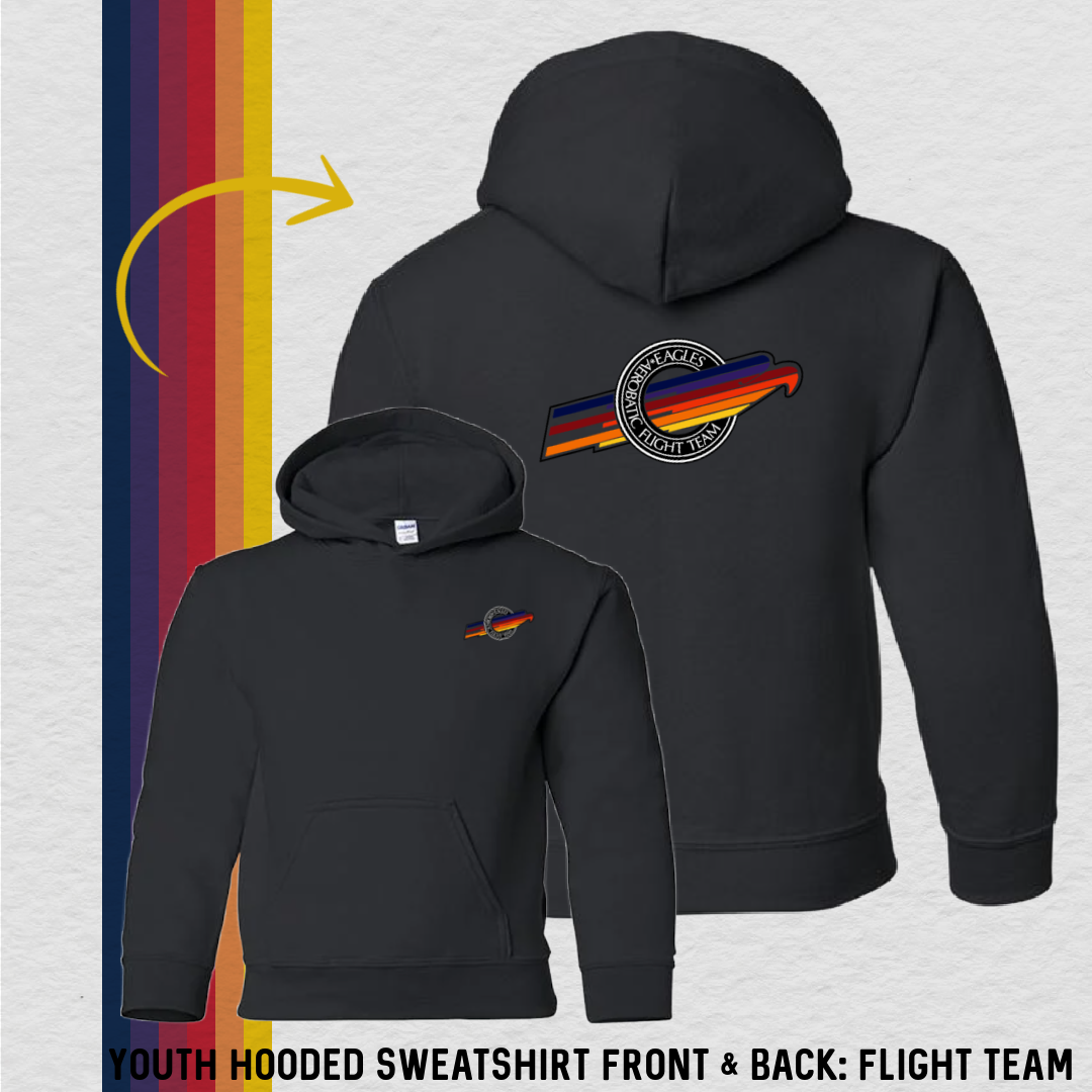 Youth Hooded Sweatshirt: Flight Team (with 6 Back Design Options)