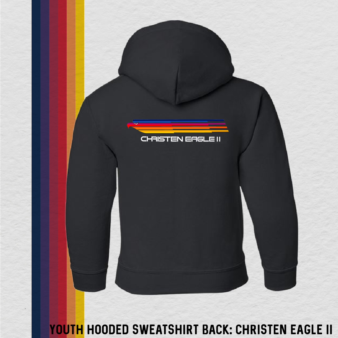 Youth Hooded Sweatshirt: Aerobatics Christen Eagle (with 6 Back Design Options)