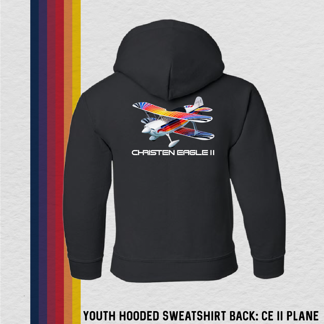 Youth Hooded Sweatshirt: CE II Plane (with 8 Back Design Options)