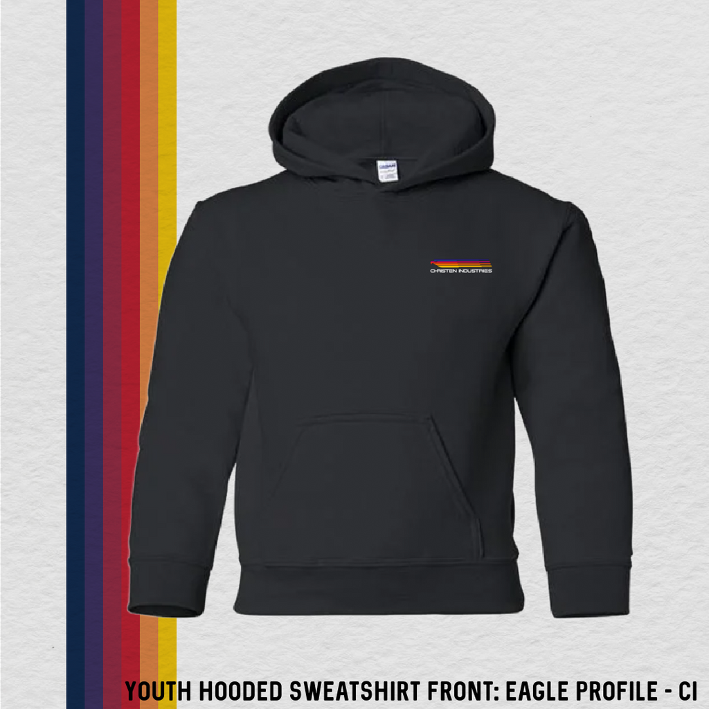 Youth Hooded Sweatshirt: Eagle Profile - CI (with 8 Back Design Options)