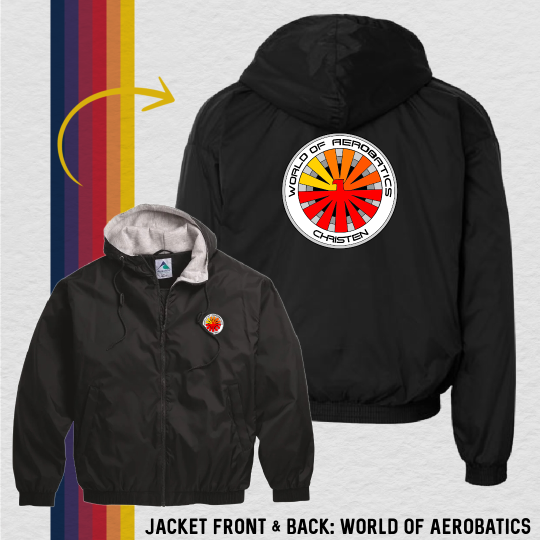 Fleece Lined Jacket: World of Aerobatics (with 6 Back Design Choices)