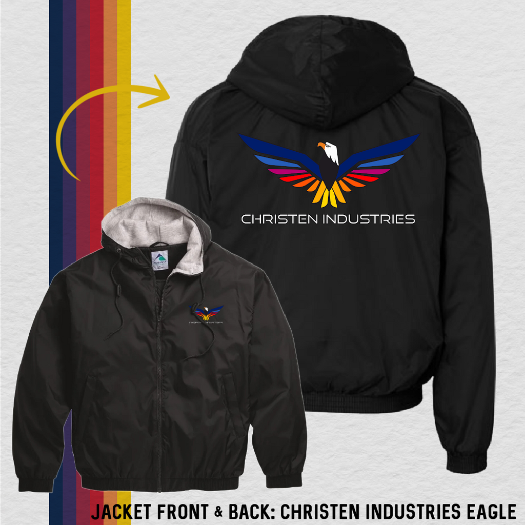 Fleece Lined Jacket: Full Eagle - Christen Industries (with 6 Back Design Choices)