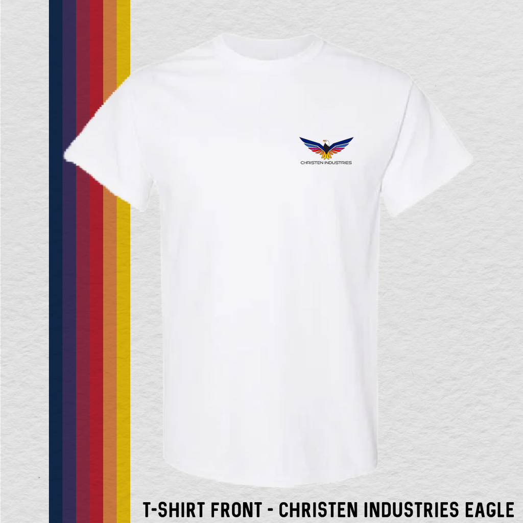 T-Shirt: Full Eagle - Christen Industries (with 6 Back Design Choices)