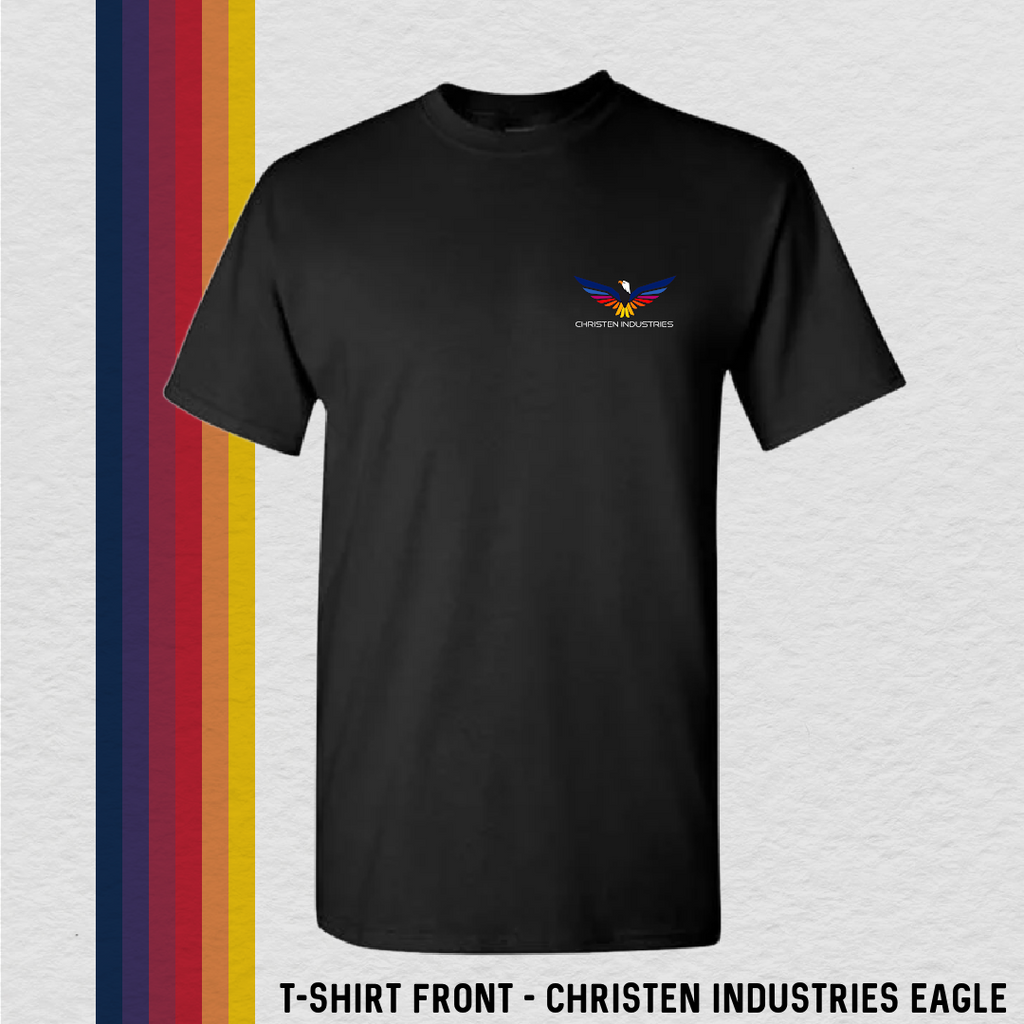 T-Shirt: Full Eagle - Christen Industries (with 6 Back Design Choices)