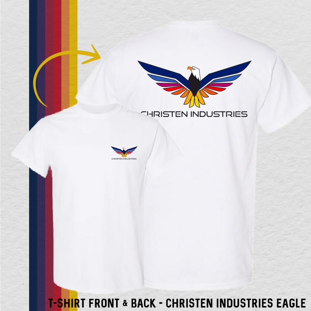 T-Shirt: Full Eagle - Christen Industries (with 6 Back Design Choices)
