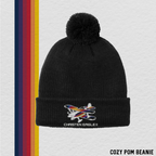Embroidered Christen Eagle II Cozy Pom Beanie