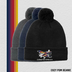 Embroidered Christen Eagle II Cozy Pom Beanie