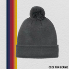 Embroidered Christen Eagle II Cozy Pom Beanie