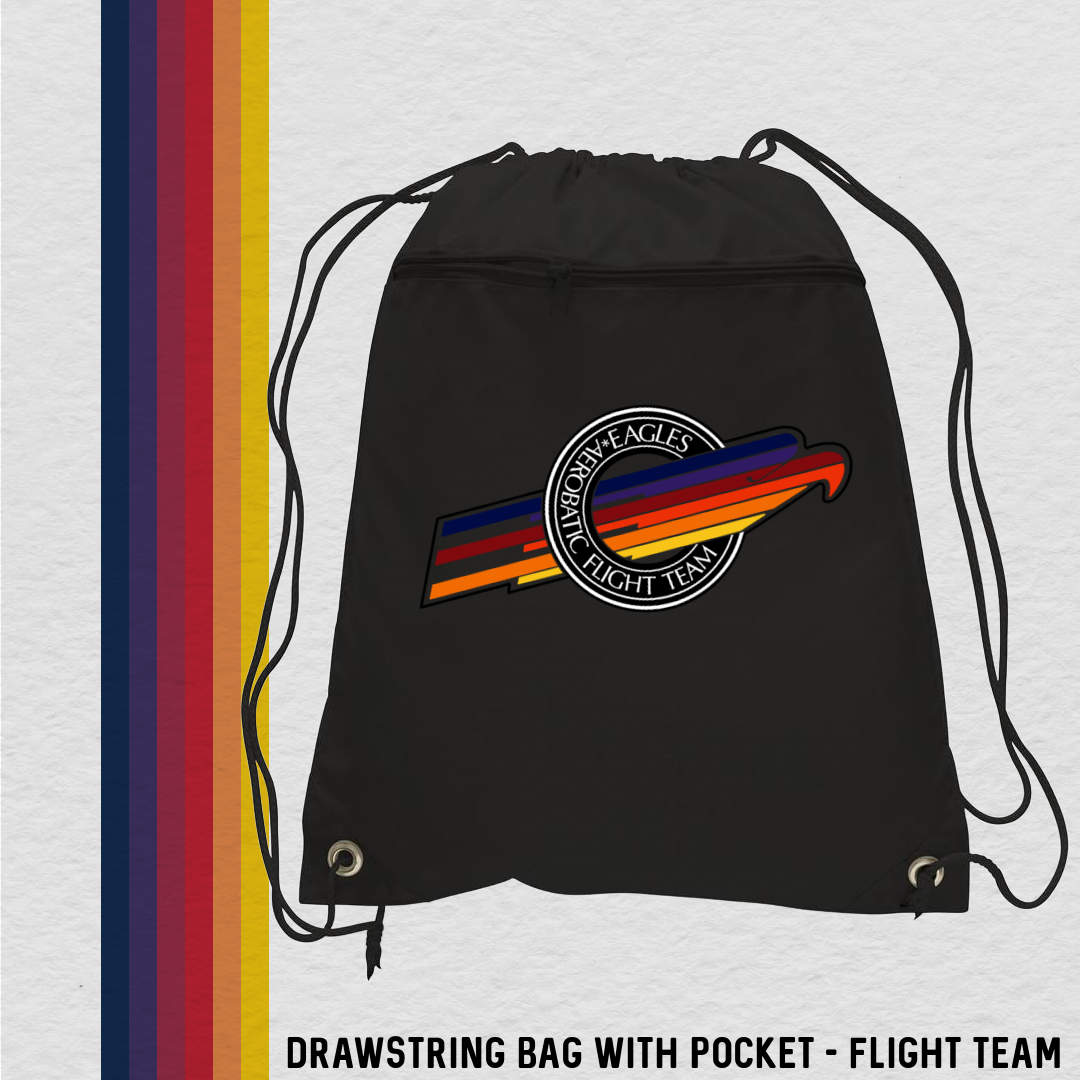 Drawstring Bag with Zippered Pocket (5 Designs)