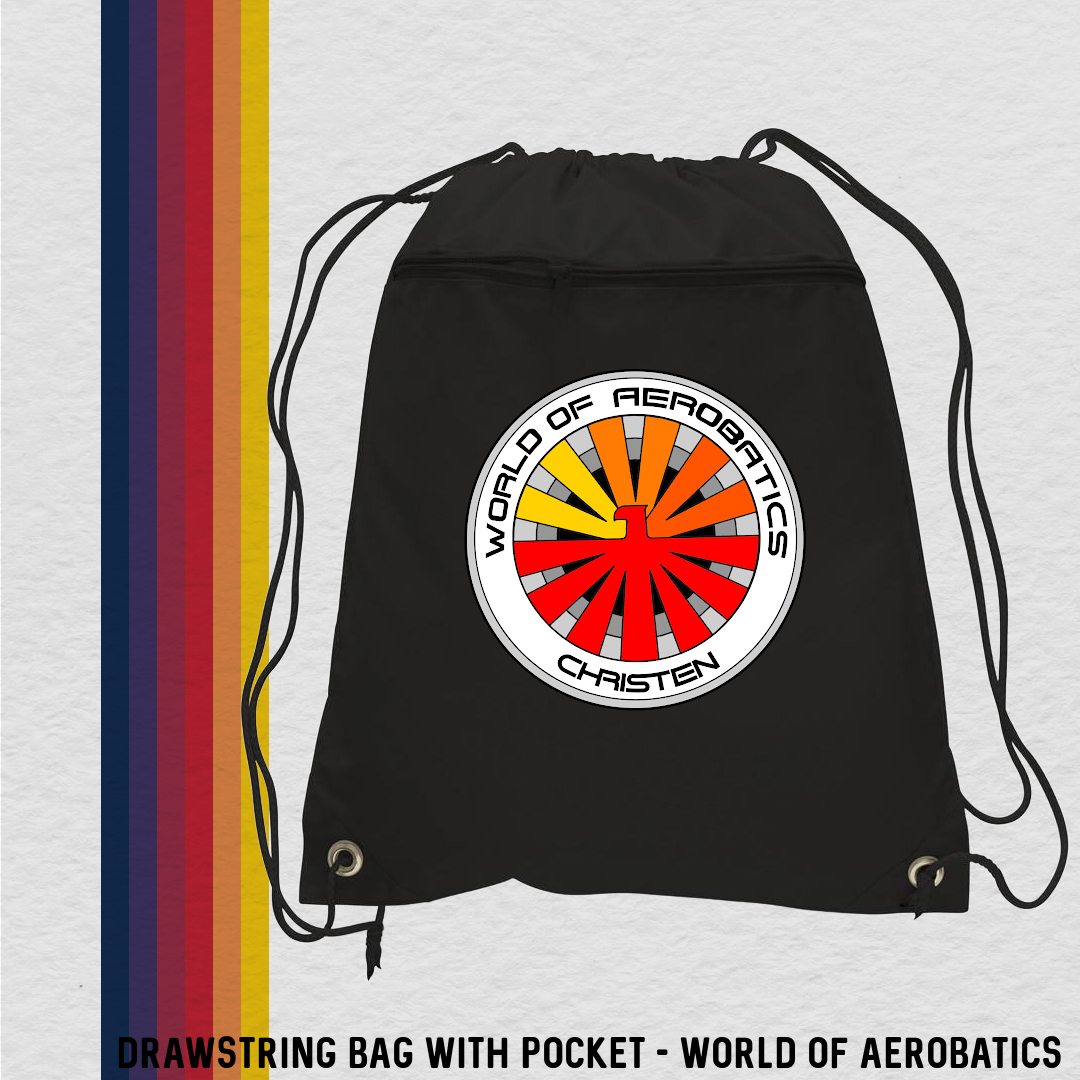 Drawstring Bag with Zippered Pocket (5 Designs)