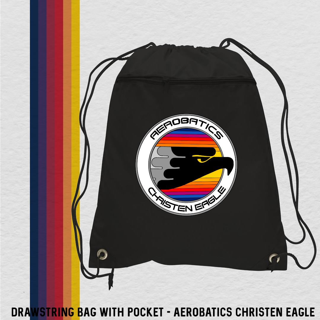 Drawstring Bag with Zippered Pocket (5 Designs)