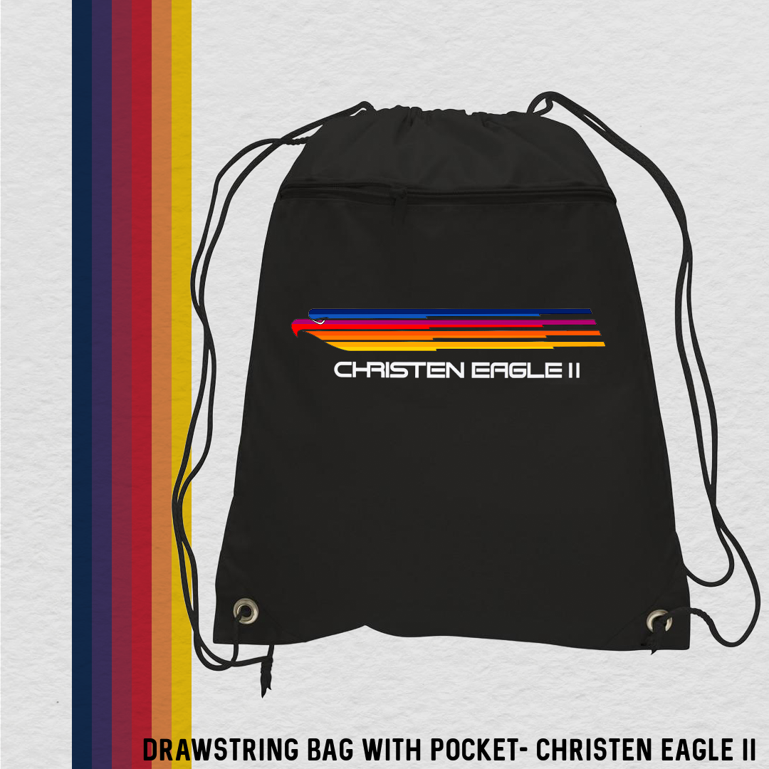 Drawstring Bag with Zippered Pocket (5 Designs)