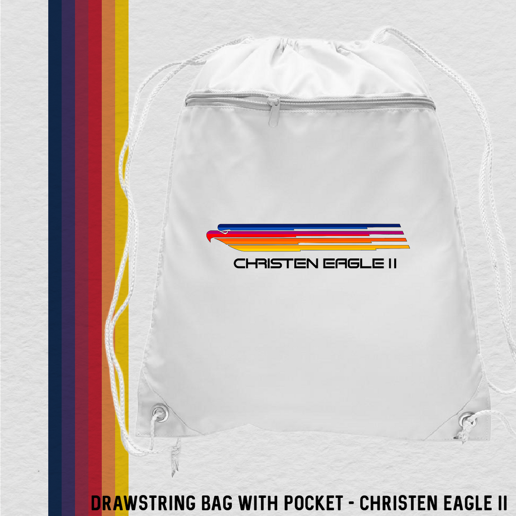 Drawstring Bag with Zippered Pocket (5 Designs)