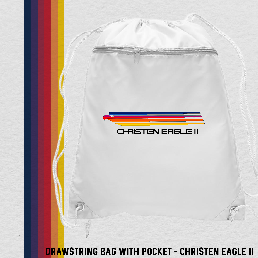 Drawstring Bag with Zippered Pocket (5 Designs)