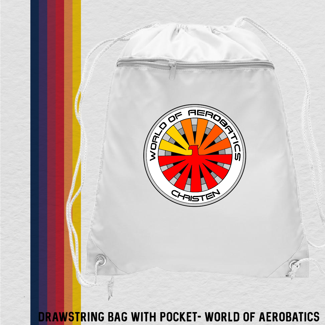 Drawstring Bag with Zippered Pocket (5 Designs)